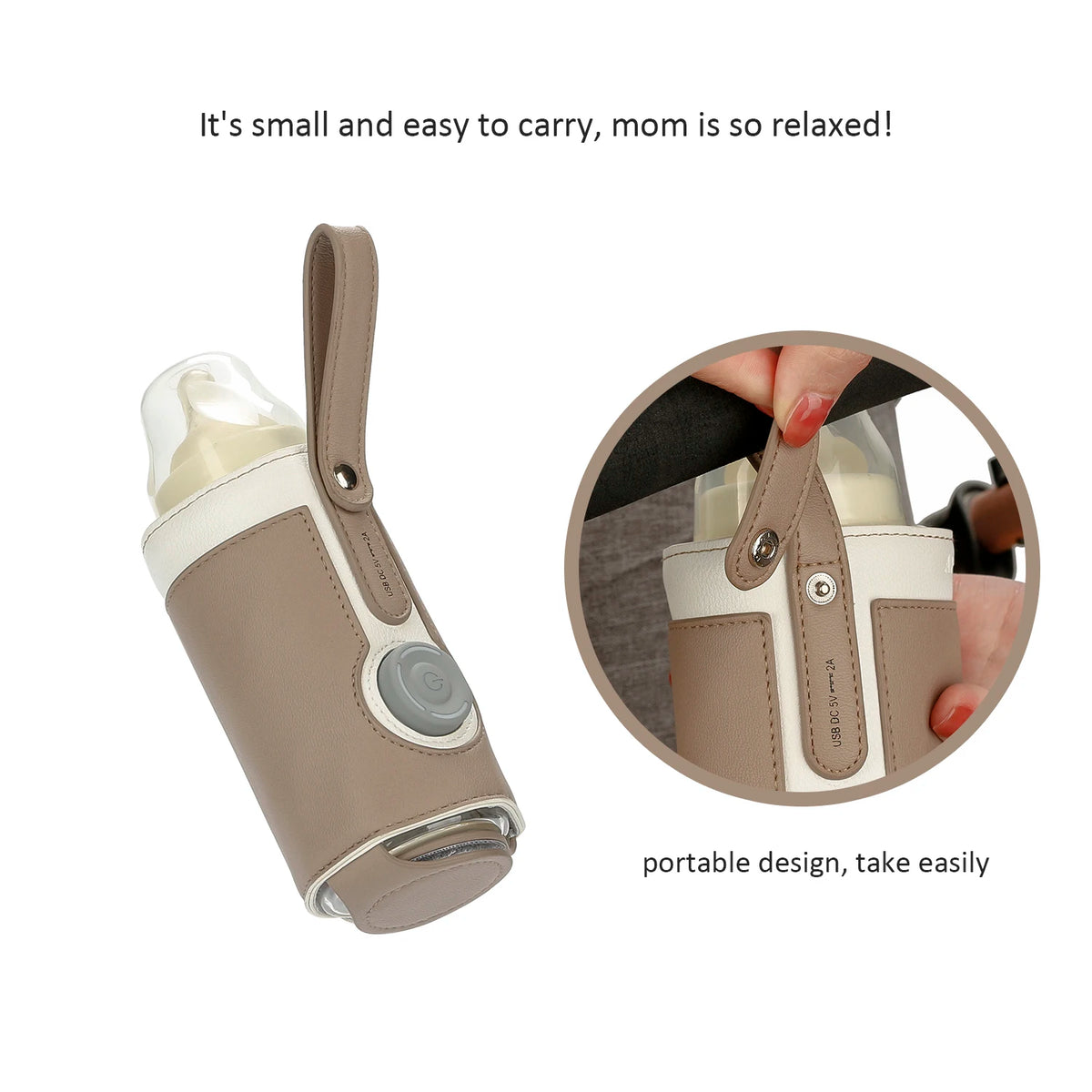 Portable Baby Bottle Warmer with 3 Temperature Settings – USB Travel Milk Warmer