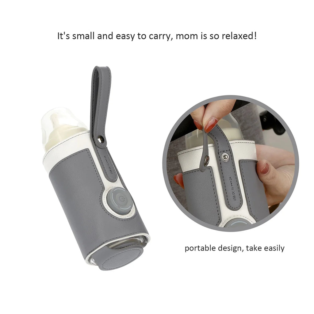 Portable Baby Bottle Warmer with 3 Temperature Settings – USB Travel Milk Warmer