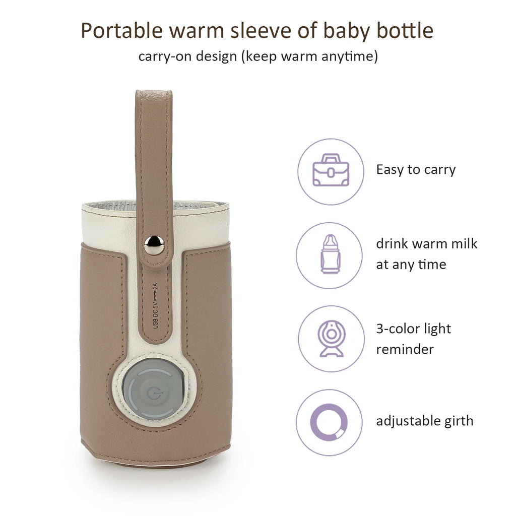 Portable Baby Bottle Warmer with 3 Temperature Settings – USB Travel Milk Warmer
