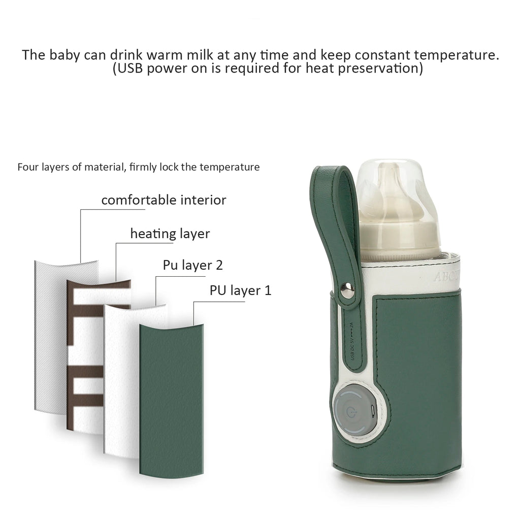 Portable Baby Bottle Warmer with 3 Temperature Settings – USB Travel Milk Warmer