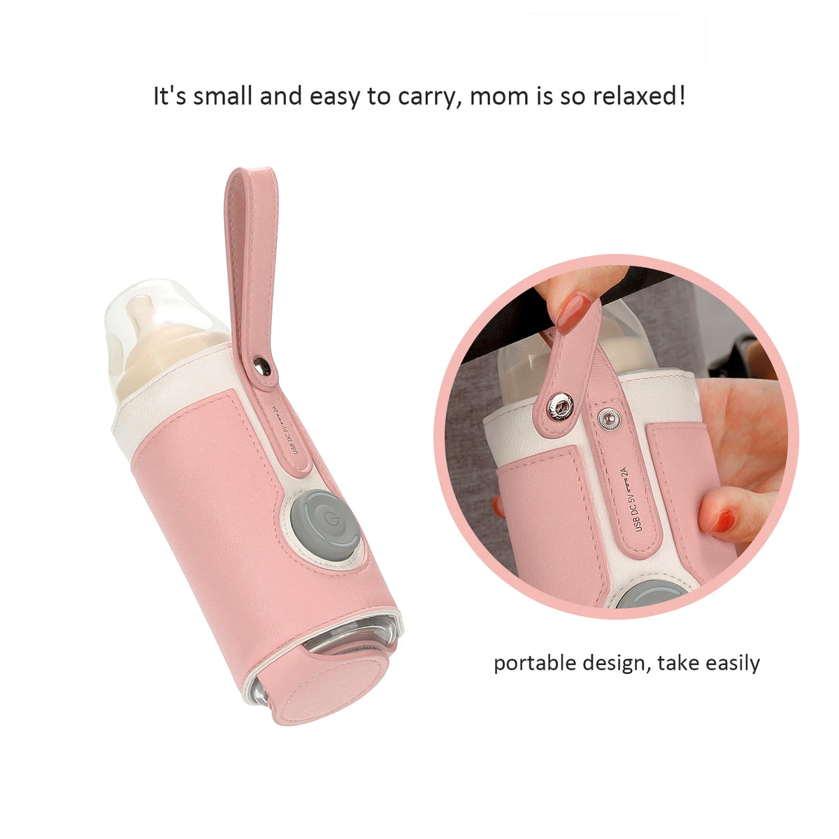 Portable Baby Bottle Warmer with 3 Temperature Settings – USB Travel Milk Warmer
