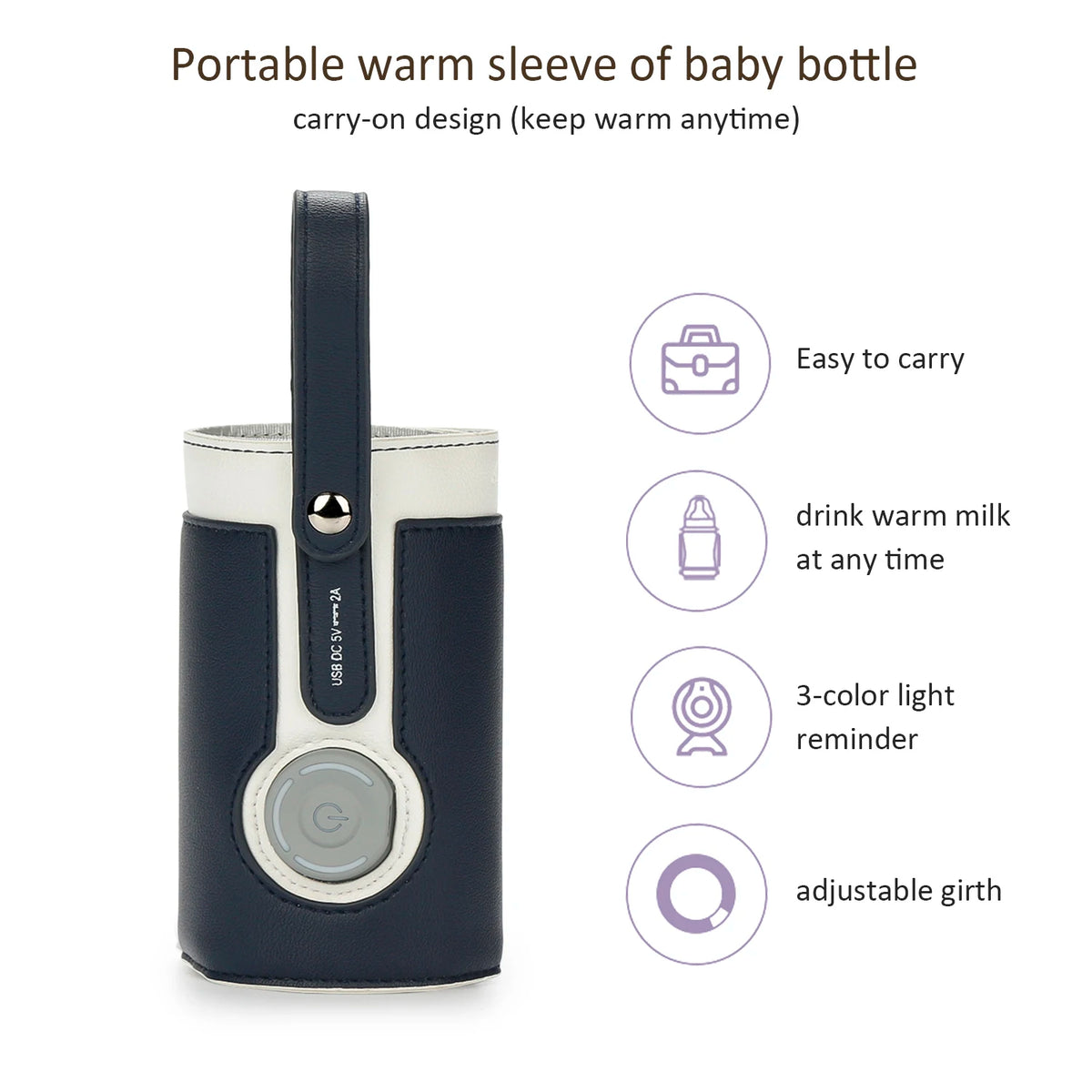 Portable Baby Bottle Warmer with 3 Temperature Settings – USB Travel Milk Warmer