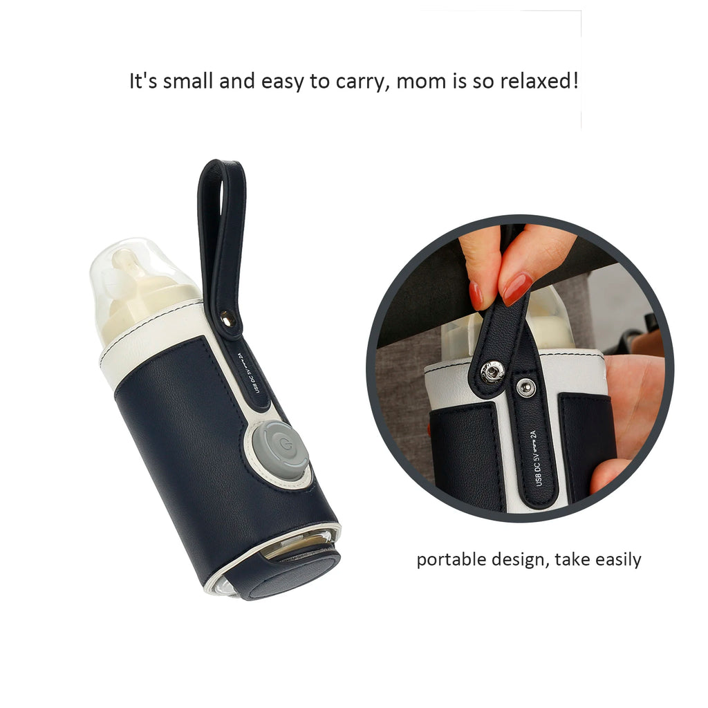 Portable Baby Bottle Warmer with 3 Temperature Settings – USB Travel Milk Warmer