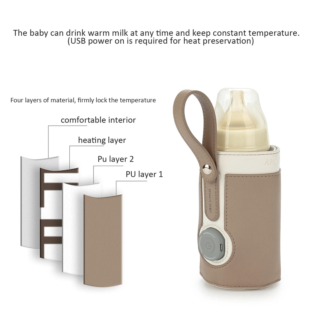 Portable Baby Bottle Warmer with 3 Temperature Settings – USB Travel Milk Warmer