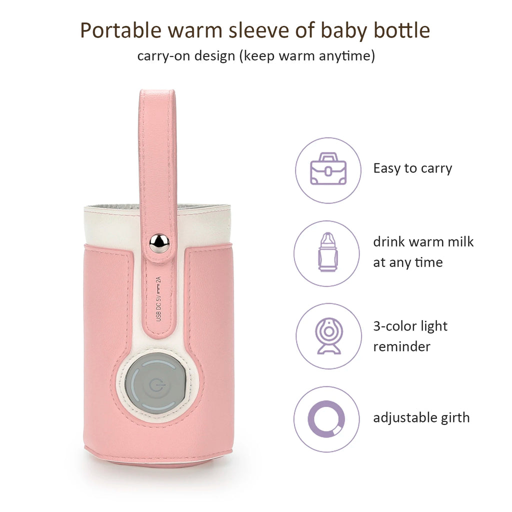 Portable Baby Bottle Warmer with 3 Temperature Settings – USB Travel Milk Warmer